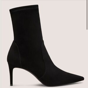 Stuart Weitzman 75mm Stretch black suede Bootie 8.5  women NEW no box